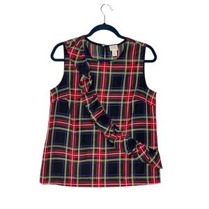 J. Crew Tartan Plaid Ruffle Tank